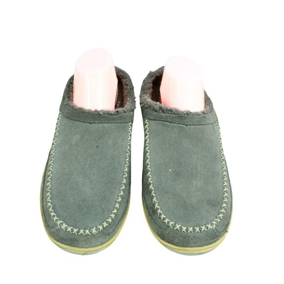 LL Bean Dark Gray Suede Fleece Lined Mountain Slipper Scuffs Size 11 M - Picture 5 of 9